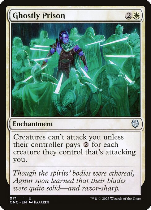Ghostly Prison — Phyrexia: All Will Be One Commander #71, art by Daarken
