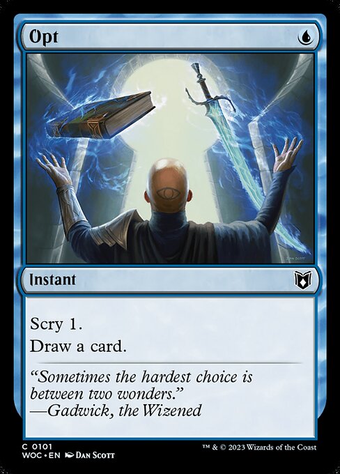 Opt — Wilds of Eldraine Commander #101, art by Dan Murayama Scott