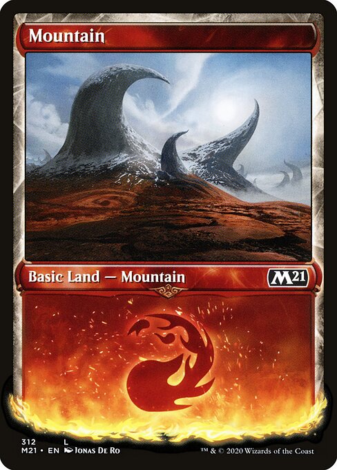 Mountain — Core Set 2021 #312, art by Jonas De Ro