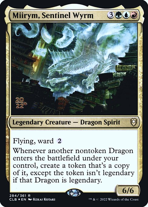 Miirym, Sentinel Wyrm — Battle for Baldur's Gate Promos #284s, art by Kekai Kotaki
