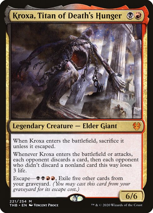 Kroxa, Titan of Death's Hunger — Theros Beyond Death Promos #221p, art by Vincent Proce