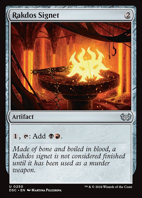 Rakdos Signet — Duskmourn: House of Horror Commander #250, art by Martina Pilcerova