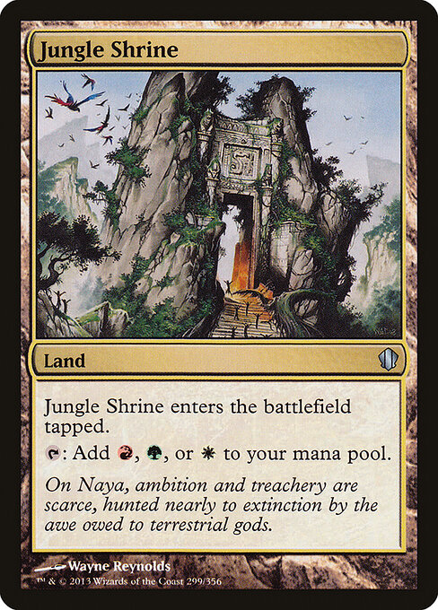 Jungle Shrine — Commander 2013 #299, art by Wayne Reynolds