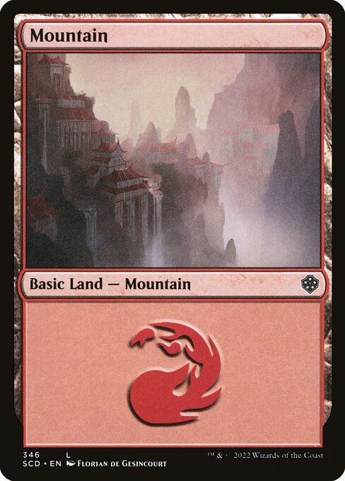 Mountain — Starter Commander Decks #346, art by Florian de Gesincourt