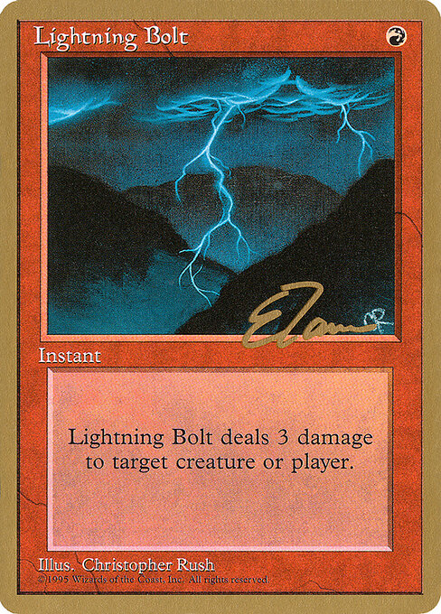 Lightning Bolt — Pro Tour Collector Set #et208, art by Christopher Rush