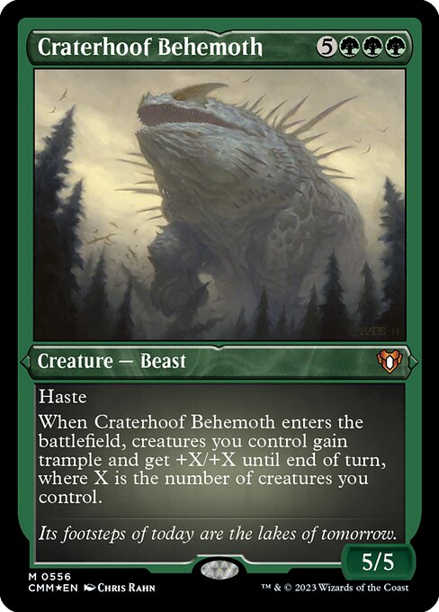 Craterhoof Behemoth — Commander Masters #556, art by Chris Rahn