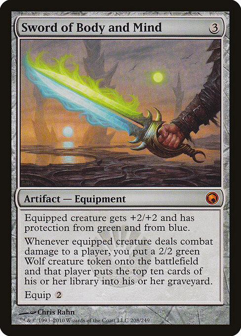 Sword of Body and Mind — Scars of Mirrodin #208, art by Chris Rahn