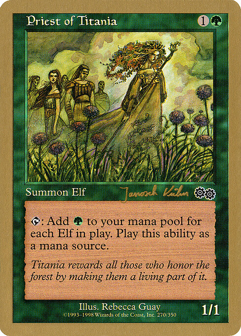 Priest of Titania — World Championship Decks 2000 #jk270, art by Rebecca Guay