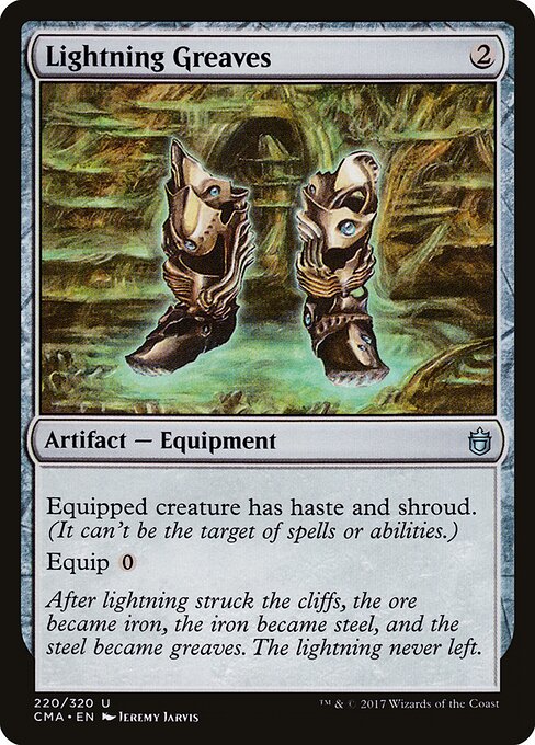 Lightning Greaves — Commander Anthology #220, art by Jeremy Jarvis
