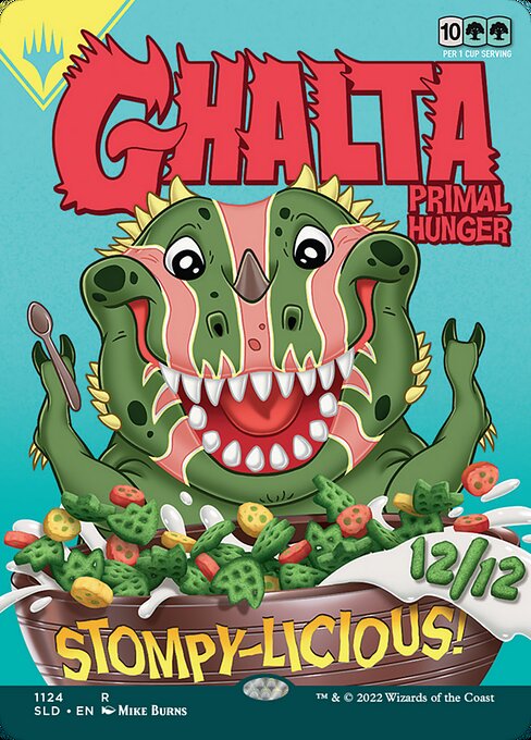 Ghalta, Primal Hunger — Secret Lair Drop #1124, art by Mike Burns