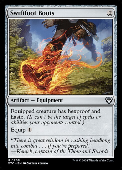Swiftfoot Boots — Outlaws of Thunder Junction Commander #268, art by Svetlin Velinov