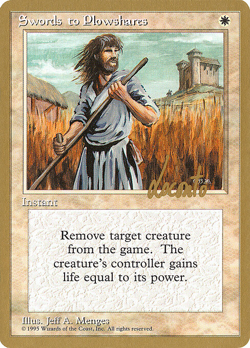 Swords to Plowshares — Pro Tour Collector Set #ml52, art by Jeff A. Menges