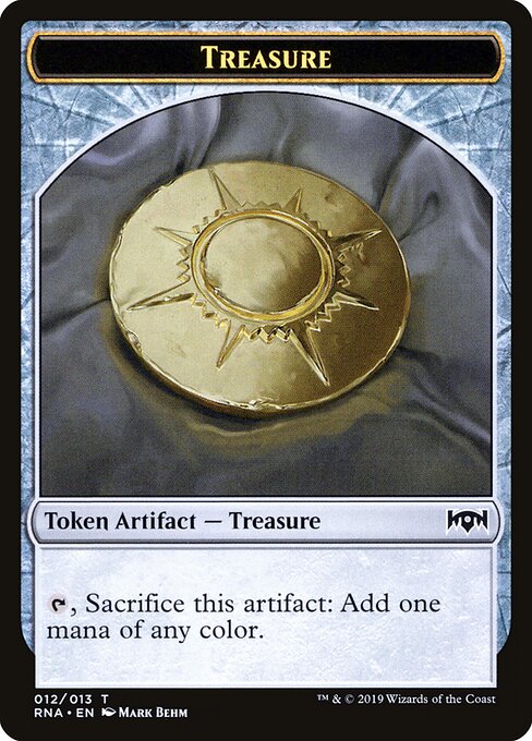 Treasure — Ravnica Allegiance Tokens #12, art by Mark Behm