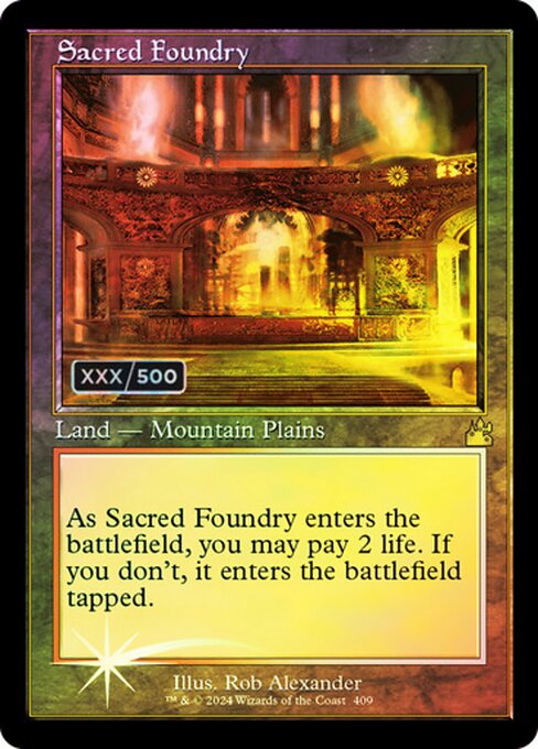 Sacred Foundry — Ravnica Remastered #409z, art by Rob Alexander