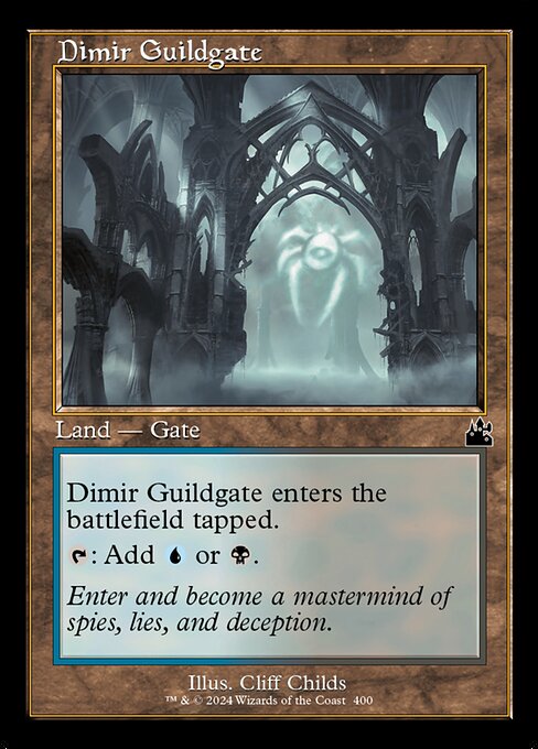 Dimir Guildgate — Ravnica Remastered #400, art by Cliff Childs