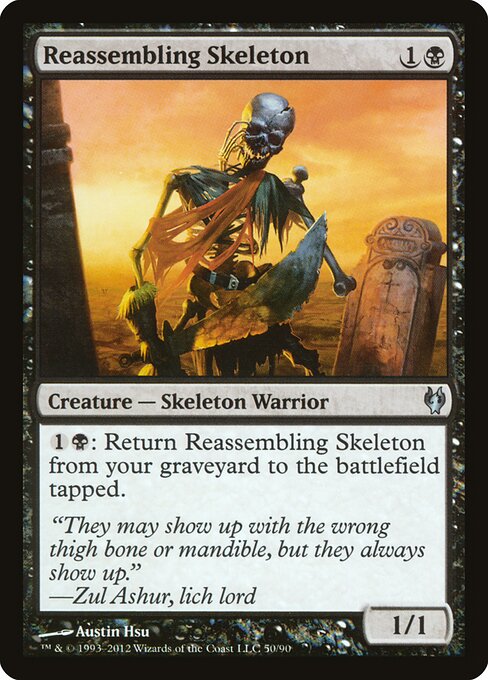 Reassembling Skeleton — Duel Decks: Izzet vs. Golgari #50, art by Austin Hsu