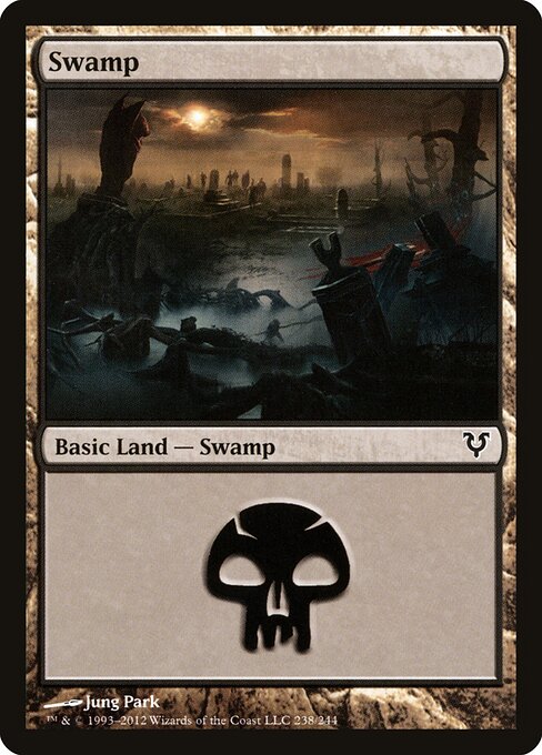 Swamp — Avacyn Restored #238, art by Jung Park