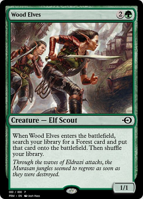Wood Elves — Magic Online Promos #62527, art by Josh Hass