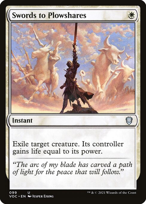 Swords to Plowshares — Crimson Vow Commander #99, art by Jesper Ejsing
