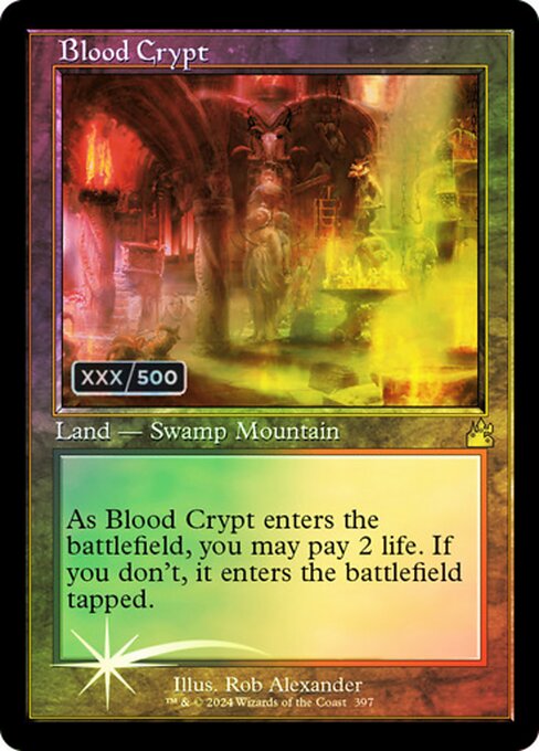 Blood Crypt — Ravnica Remastered #397z, art by Rob Alexander