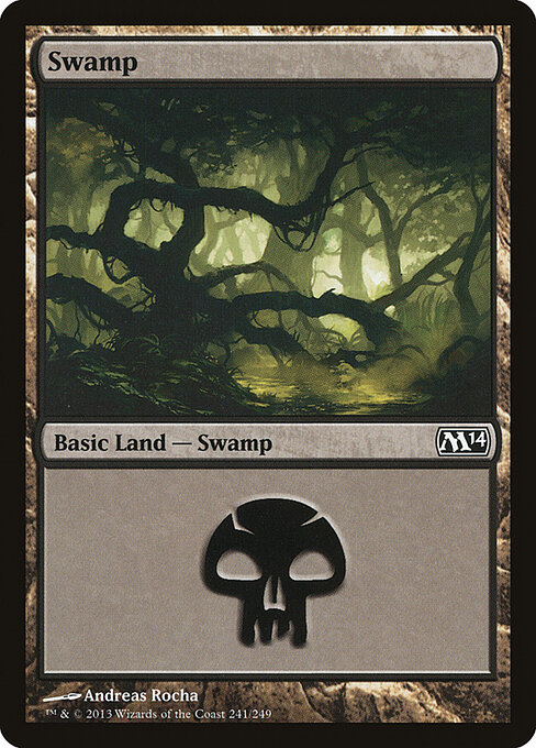 Swamp — Magic 2014 #241, art by Andreas Rocha