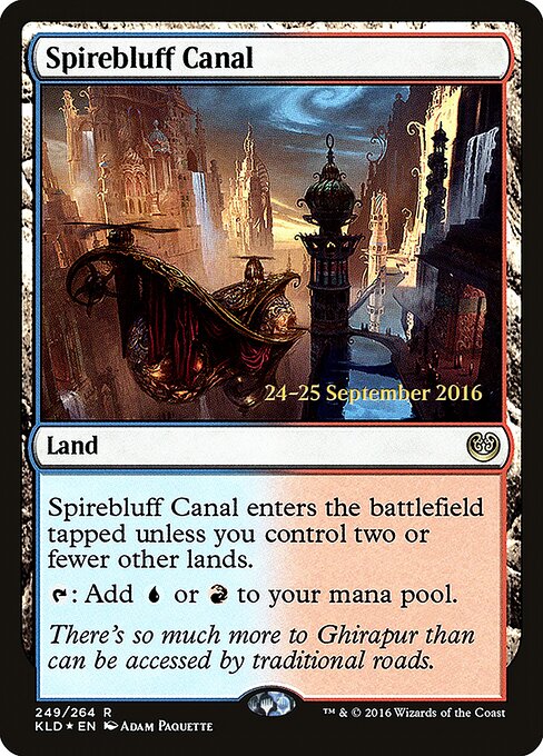 Spirebluff Canal — Kaladesh Promos #249s, art by Adam Paquette