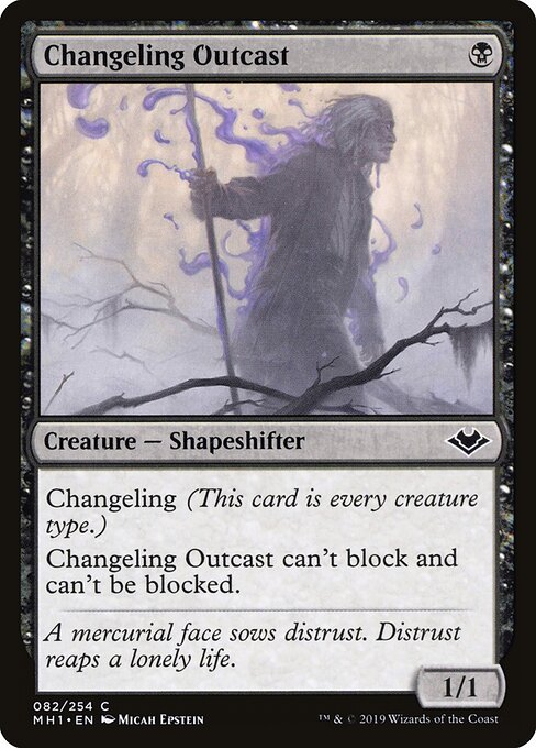 Changeling Outcast — Modern Horizons #82, art by Micah Epstein