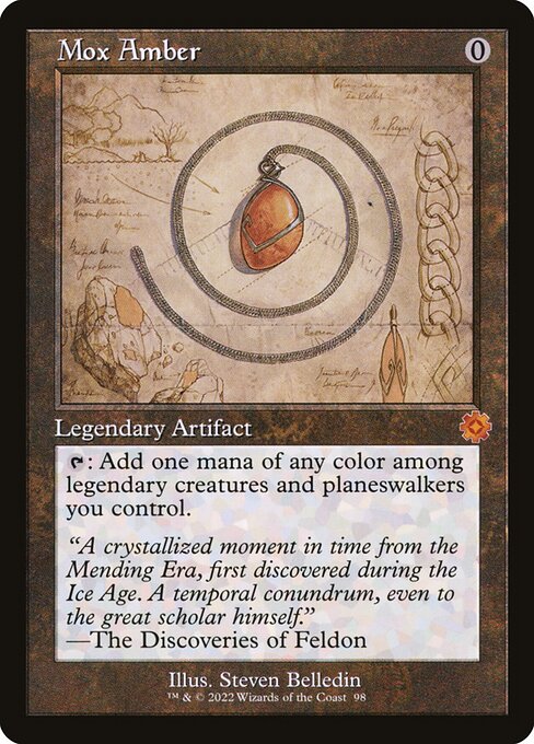 Mox Amber — The Brothers' War Retro Artifacts #98, art by Steven Belledin