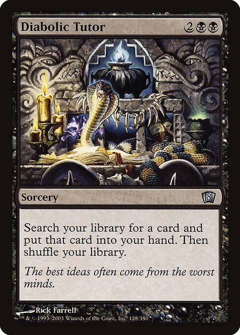 Diabolic Tutor — Eighth Edition #128★, art by Rick Farrell
