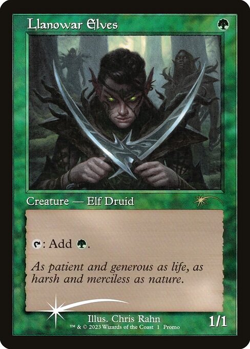Llanowar Elves — Dominaria United Promos #1★, art by Chris Rahn