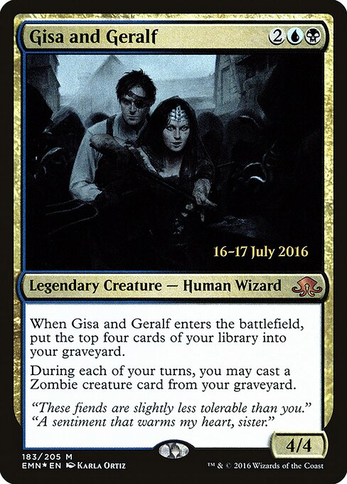 Gisa and Geralf — Eldritch Moon Promos #183s, art by Karla Ortiz