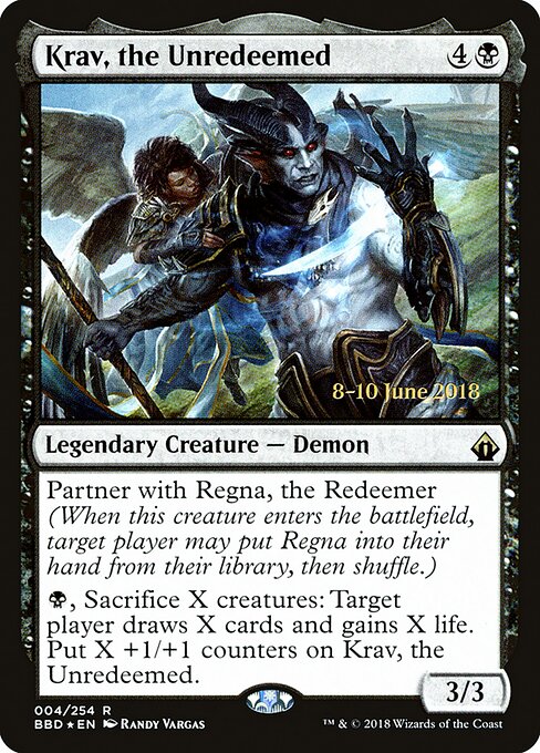 Krav, the Unredeemed — Battlebond Promos #4s, art by Randy Vargas