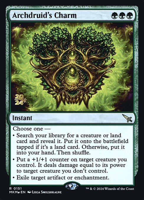 Archdruid's Charm — Murders at Karlov Manor Promos #151s, art by Liiga Smilshkalne