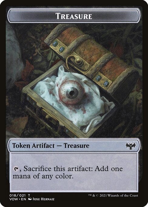 Treasure — Innistrad: Crimson Vow Tokens #18, art by Josu Hernaiz
