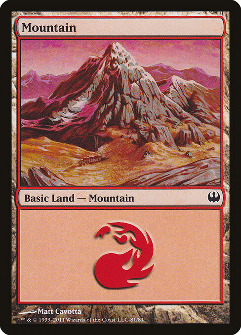 Mountain — Duel Decks: Knights vs. Dragons #81, art by Matt Cavotta