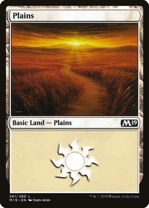 Plains — Core Set 2019 #261, art by John Avon