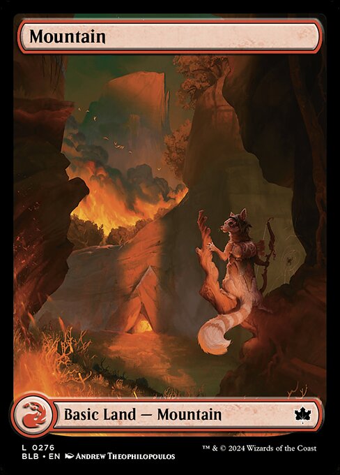 Mountain — Bloomburrow #276, art by Andrew Theophilopoulos