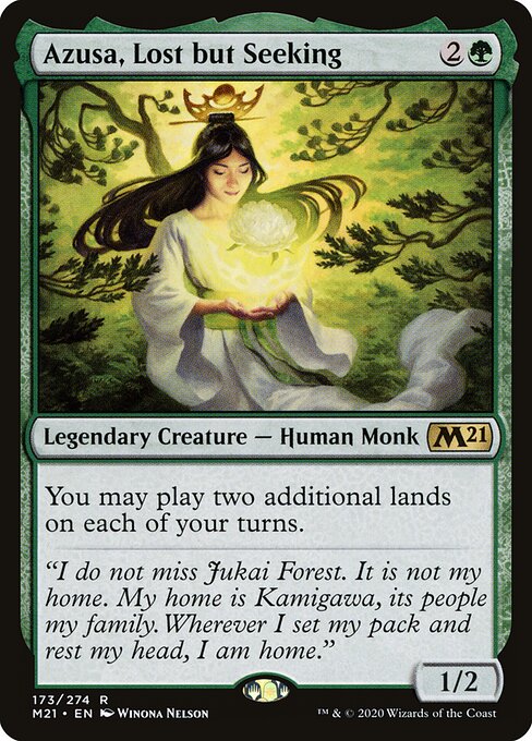 Azusa, Lost but Seeking — Core Set 2021 #173, art by Winona Nelson
