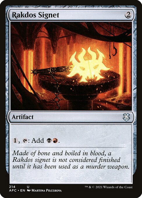 Rakdos Signet — Forgotten Realms Commander #214, art by Martina Pilcerova