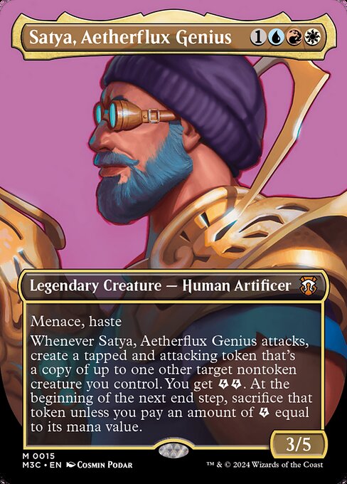 Satya, Aetherflux Genius — Modern Horizons 3 Commander #15, art by Cosmin Podar