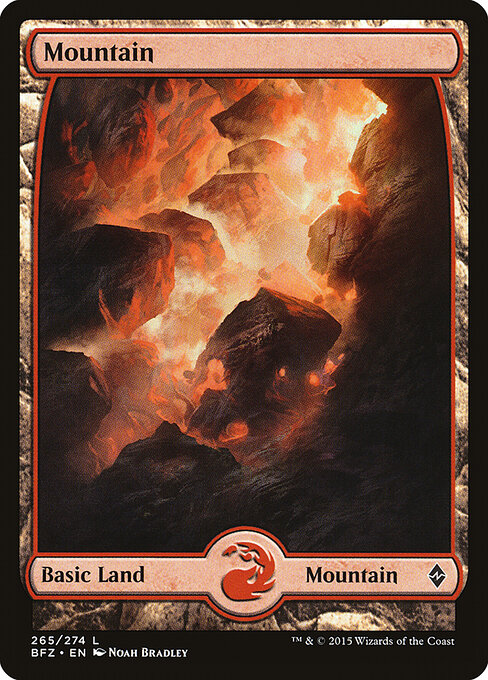Mountain — Battle for Zendikar #265, art by Noah Bradley