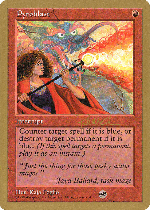 Pyroblast — World Championship Decks 1997 #pm262sb, art by Kaja Foglio