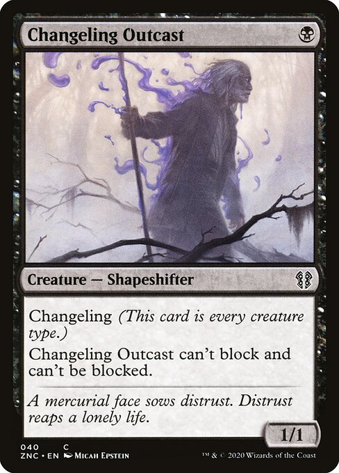 Changeling Outcast — Zendikar Rising Commander #40, art by Micah Epstein