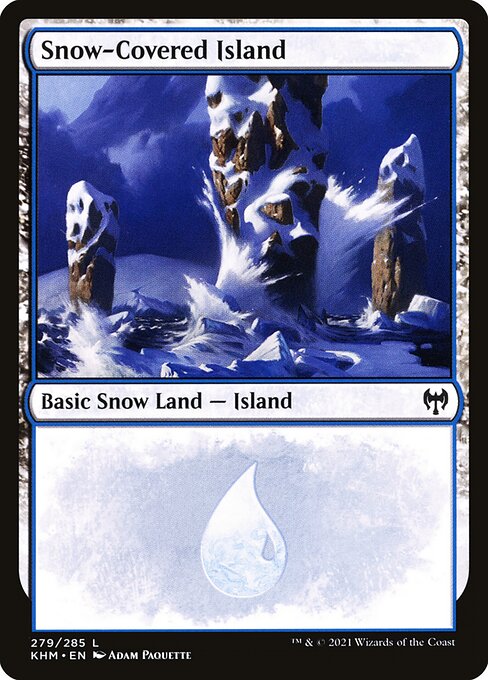 Snow-Covered Island — Kaldheim #279, art by Adam Paquette