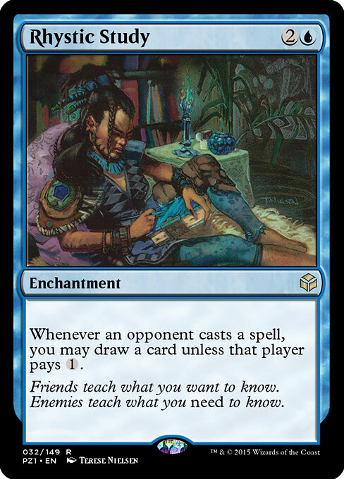 Rhystic Study — Legendary Cube Prize Pack #32, art by Terese Nielsen