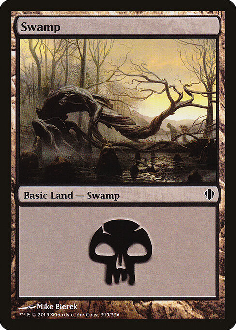 Swamp — Commander 2013 #345, art by Mike Bierek