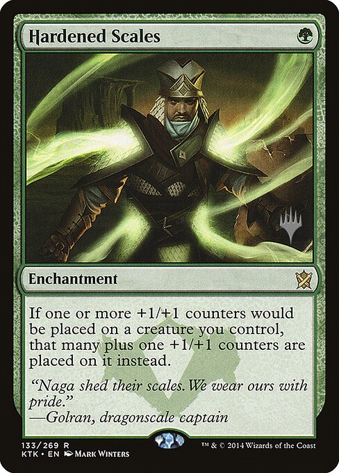 Hardened Scales — Khans of Tarkir Promos #133p, art by Mark Winters