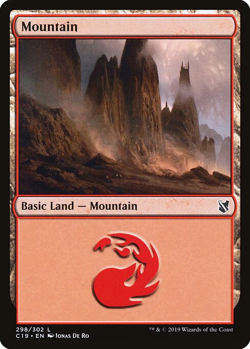 Mountain — Commander 2019 #298, art by Jonas De Ro