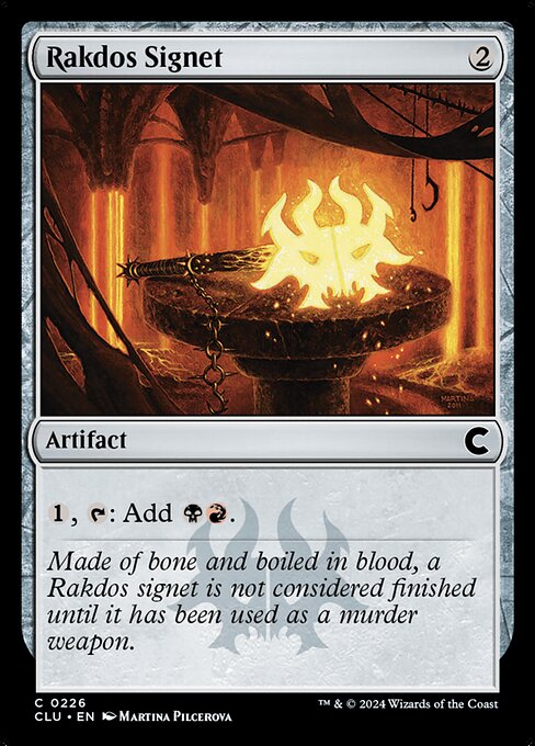 Rakdos Signet — Ravnica: Clue Edition #226, art by Martina Pilcerova