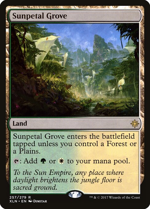 Sunpetal Grove — Ixalan #257, art by Dimitar Marinski